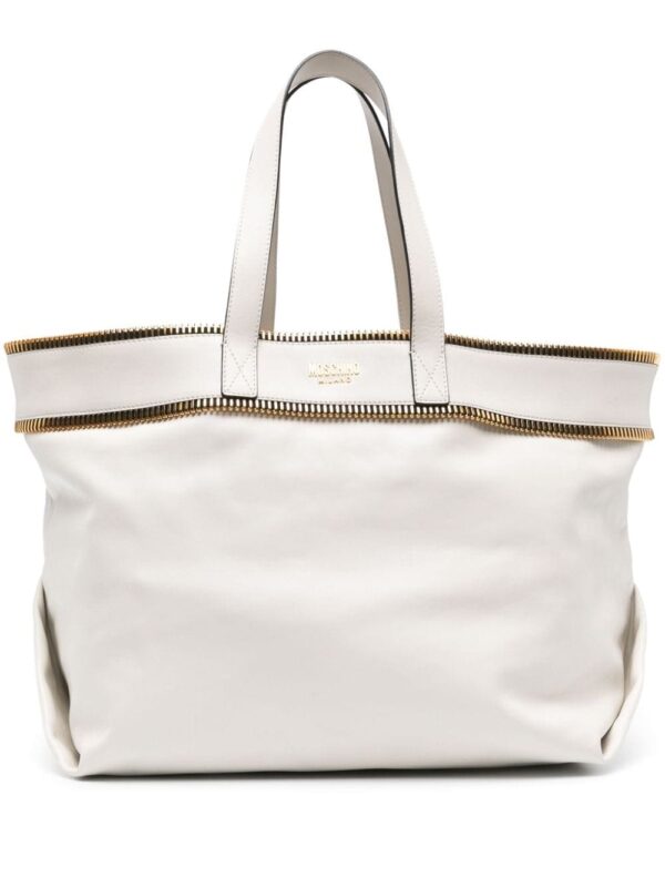 Moschino exposed-zip detail leather tote bag