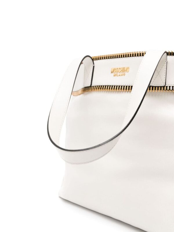 Moschino exposed-zip detail leather tote bag - Image 4