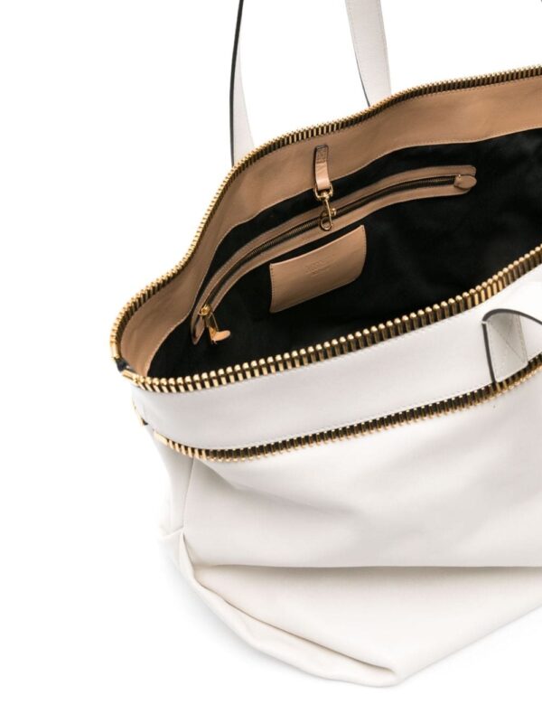 Moschino exposed-zip detail leather tote bag - Image 5