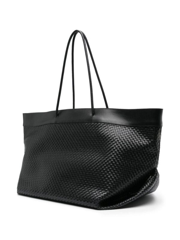 Moschino logo-print interwoven leather tote bag - Image 3