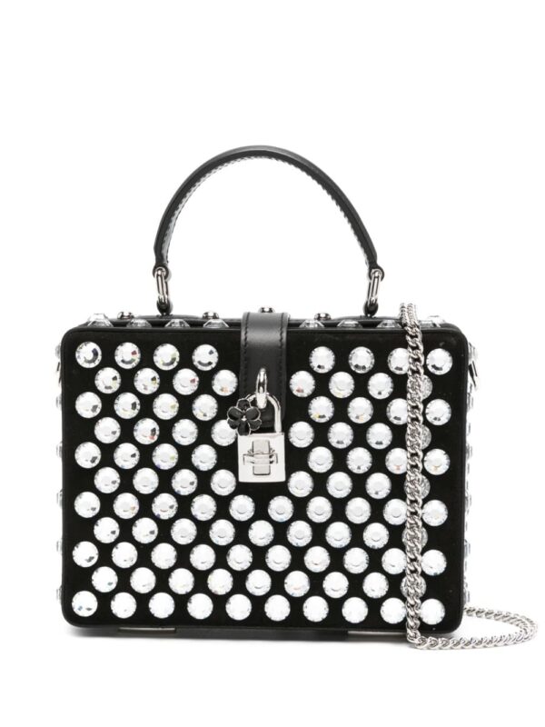 Dolce & Gabbana Box crystal-embellished leather bag