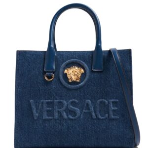 Versace La Medusa denim tote bag