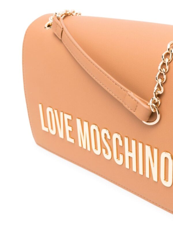 Love Moschino logo-plaque leather shoulder bag - Image 4