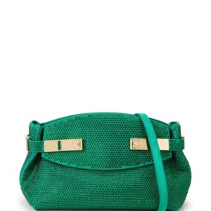 Ferragamo crystal-embellished leather clutch