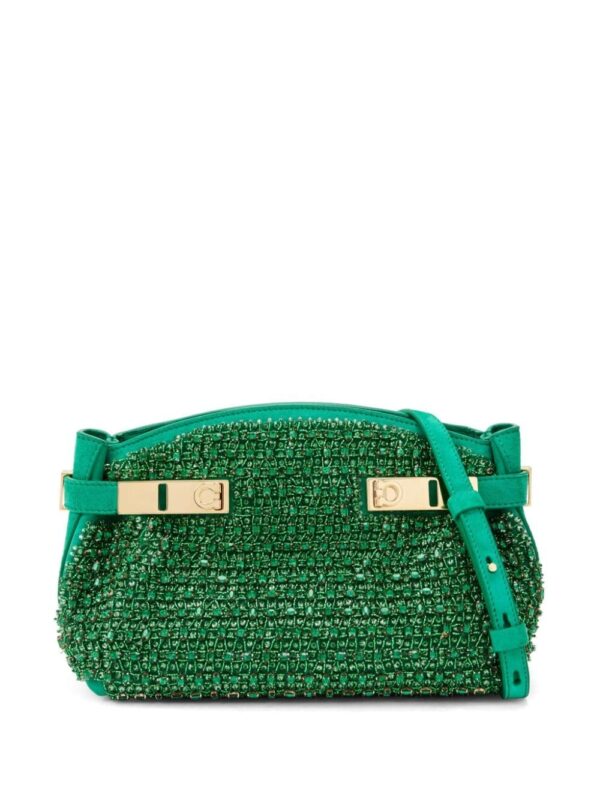 Ferragamo small Hug suede clutch bag