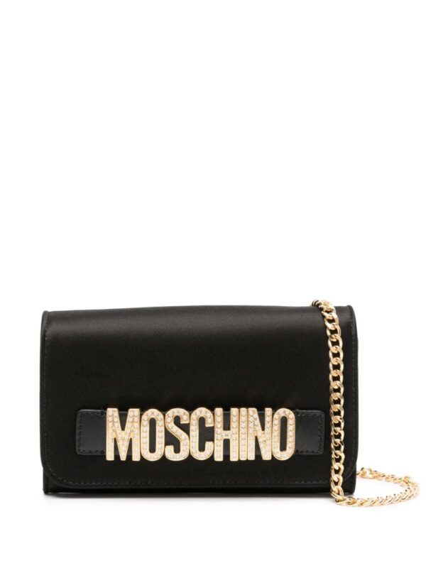 Moschino rhinestone-embellishment logo-lettering bag