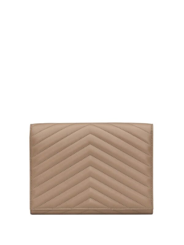 Saint Laurent logo-plaque quilted clutch bag - Image 2