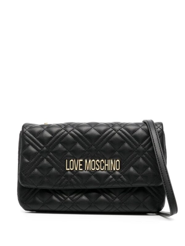 Love Moschino logo-plaque quilted crossbody bag