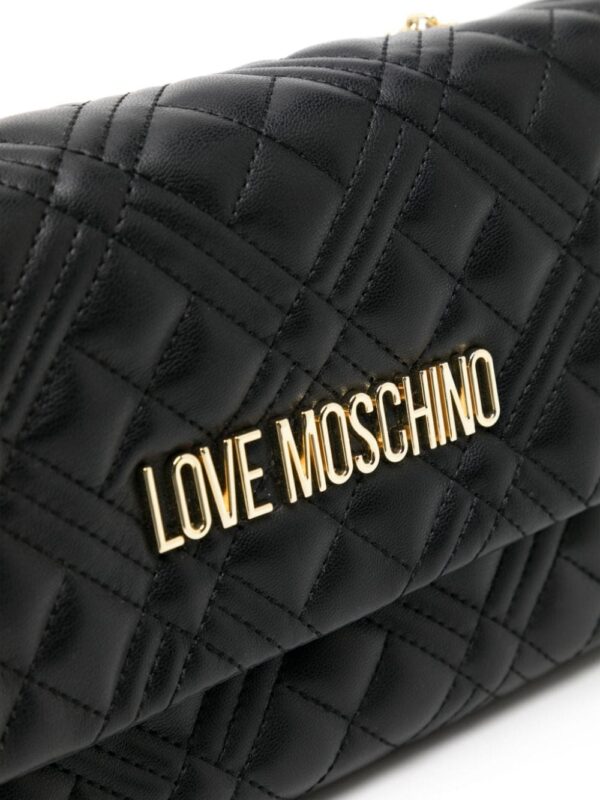 Love Moschino logo-plaque quilted crossbody bag - Image 4
