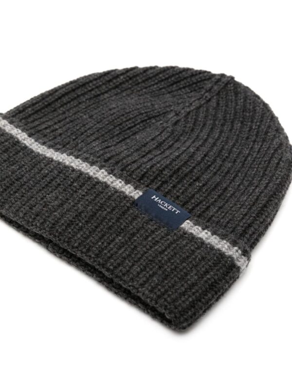 Hackett logo-patch contrasting-trim beanie - Image 2