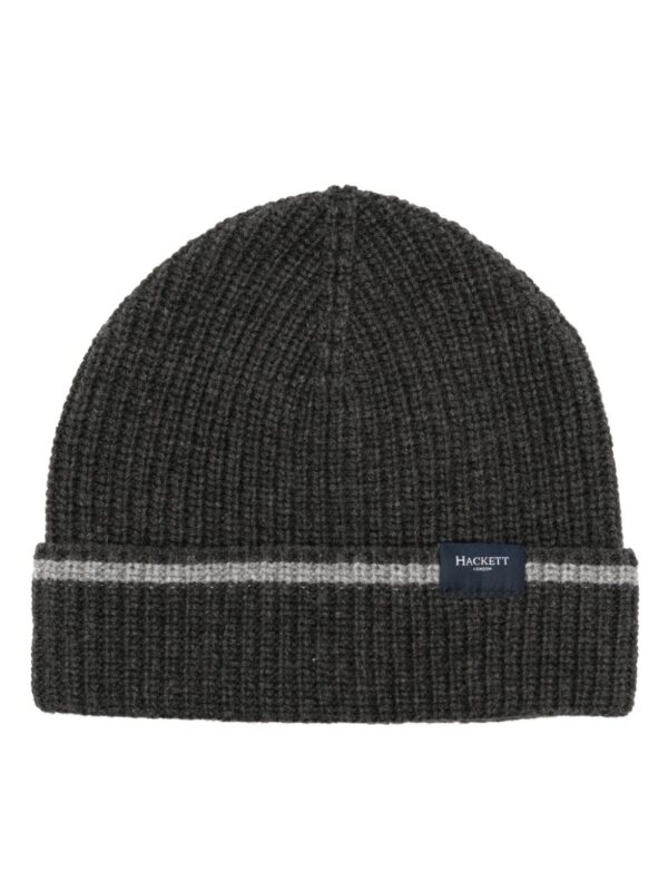 Hackett logo-patch contrasting-trim beanie