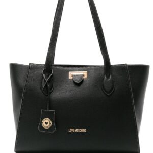 Love Moschino logo-lettering grained tote bag