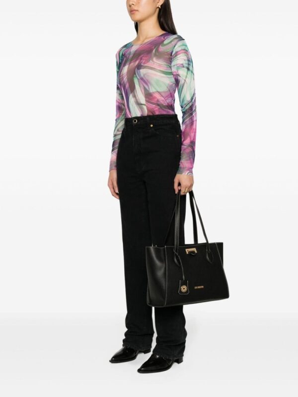 Love Moschino logo-lettering grained tote bag - Image 2