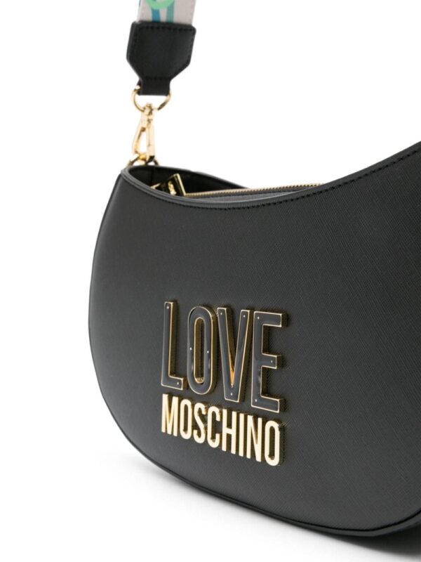Love Moschino logo-plaque textured crossbody bag - Image 4