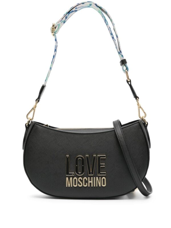 Love Moschino logo-plaque textured crossbody bag