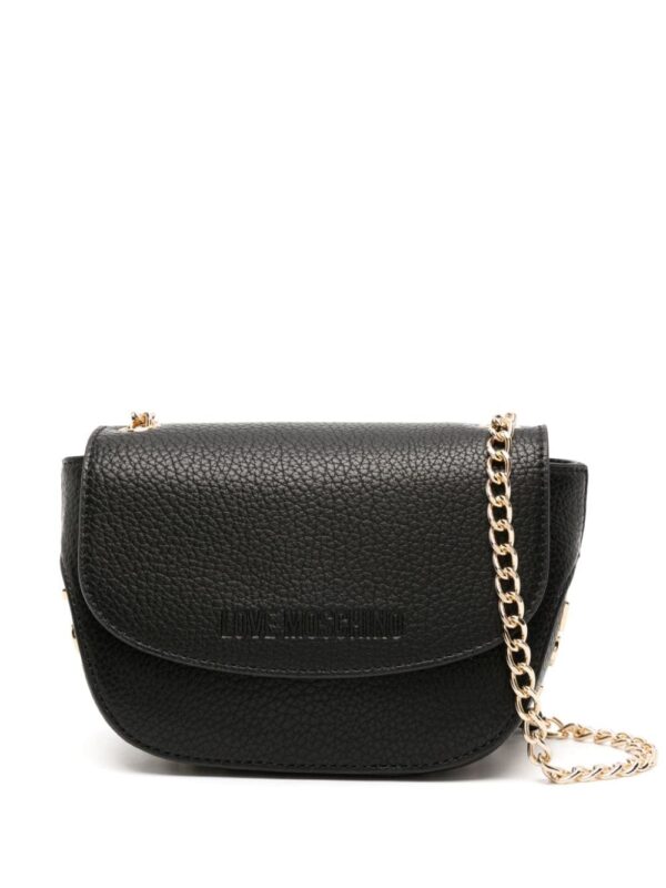 Love Moschino logo-lettering grained crossbody bag