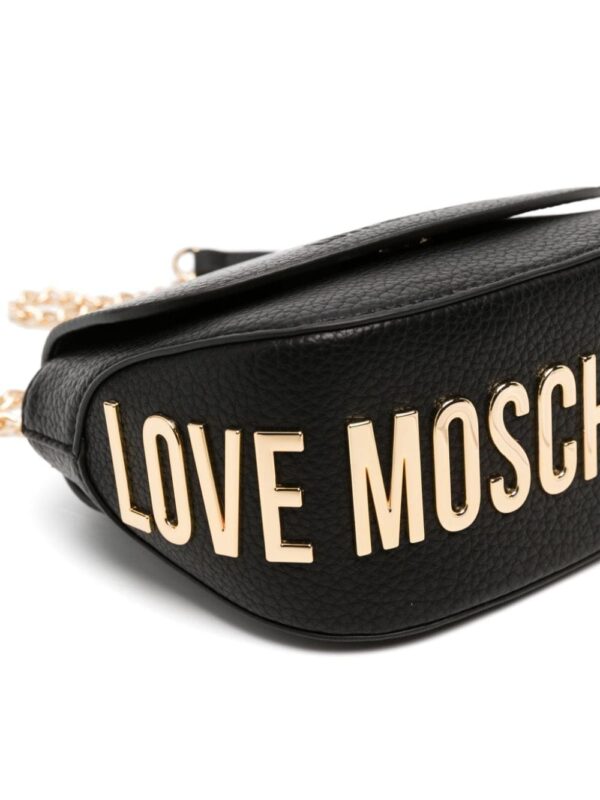 Love Moschino logo-lettering grained crossbody bag - Image 4