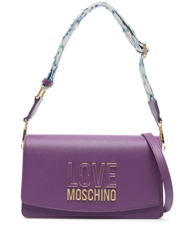Love Moschino logo-plaque textured crossbody bag
