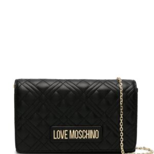 Love Moschino logo-lettering quilted crossbody bag