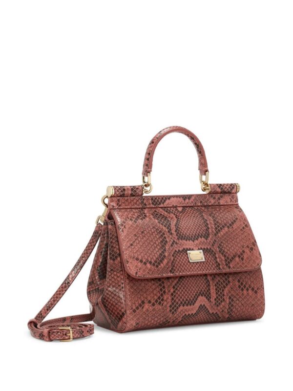Dolce & Gabbana Sicily snakeskin-effect top-handle bag - Image 4