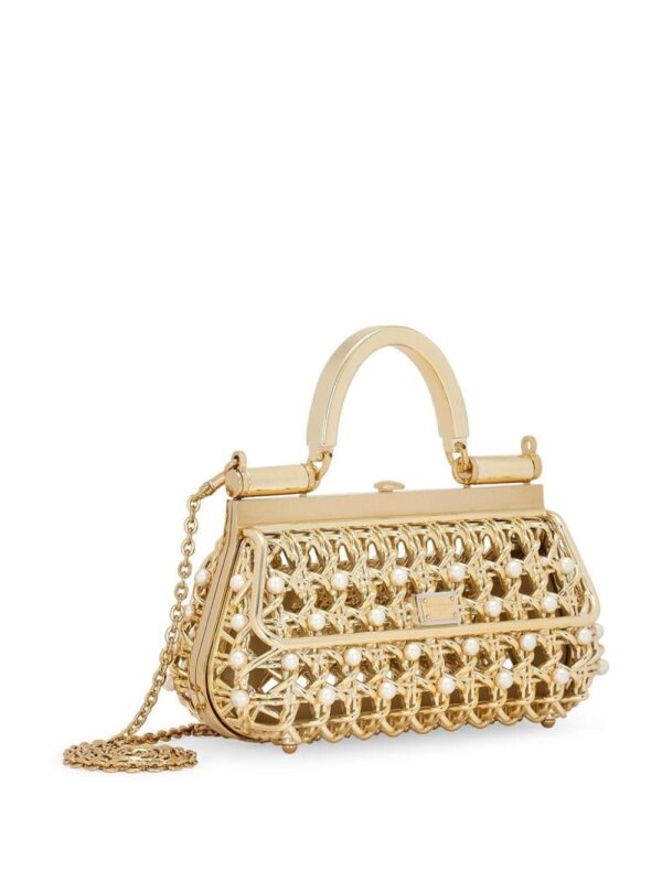 Dolce & Gabbana pearl-embellished caged tote bag - Image 4