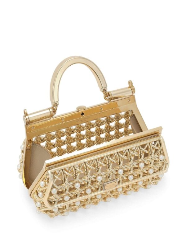 Dolce & Gabbana pearl-embellished caged tote bag - Image 5