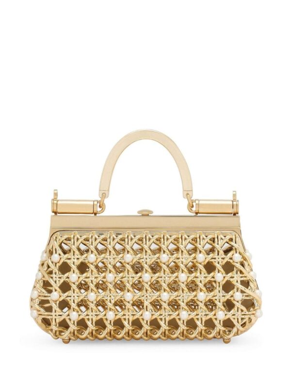 Dolce & Gabbana pearl-embellished caged tote bag - Image 3