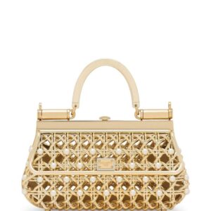 Dolce & Gabbana pearl-embellished caged tote bag