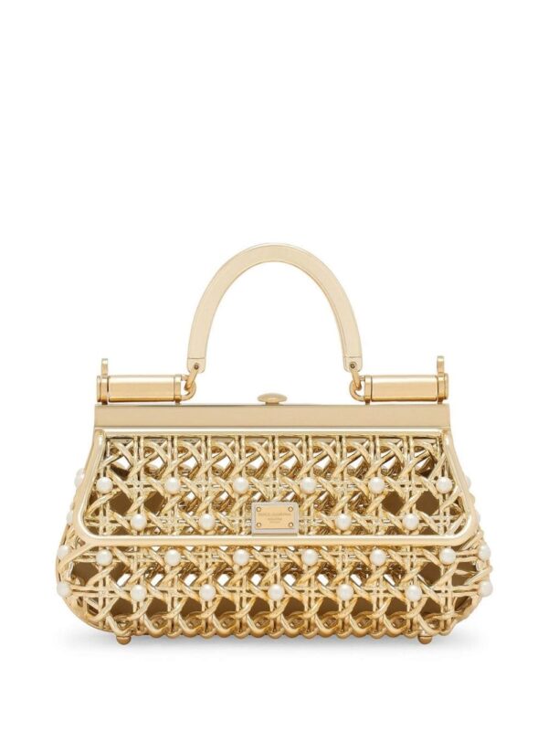 Dolce & Gabbana pearl-embellished caged tote bag