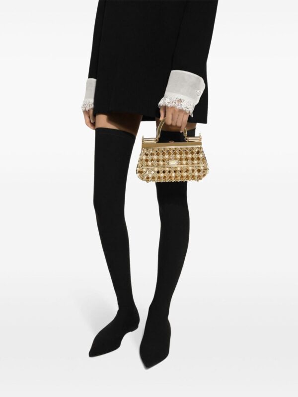 Dolce & Gabbana pearl-embellished caged tote bag - Image 2