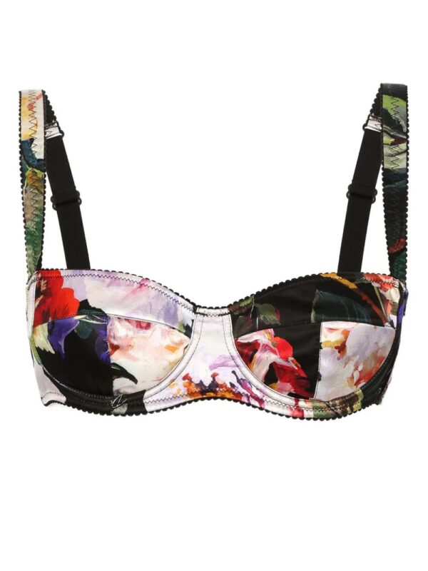 Dolce & Gabbana  floral-print silk balconette bra
