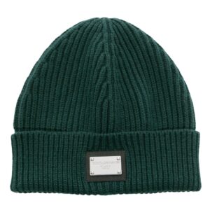 Dolce & Gabbana logo-plaque ribbed beanie