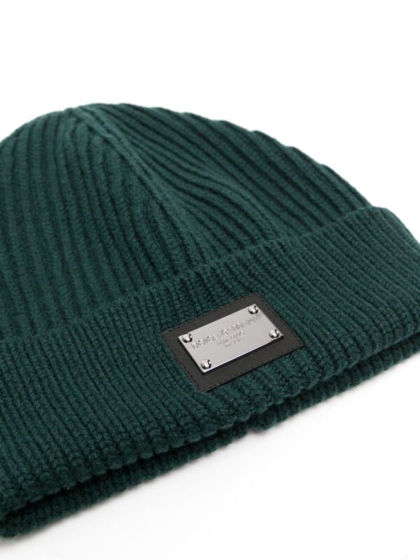 Dolce & Gabbana logo-plaque ribbed beanie - Image 2