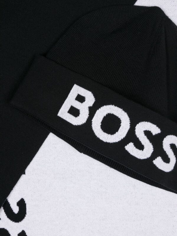HUGO logo-intarsia scarf beanie set - Image 3