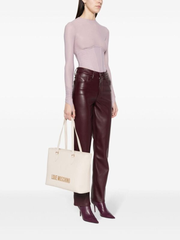 Love Moschino logo-plaque tote bag - Image 2