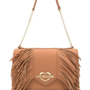 Love Moschino logo-plaque fringed shoulder bag