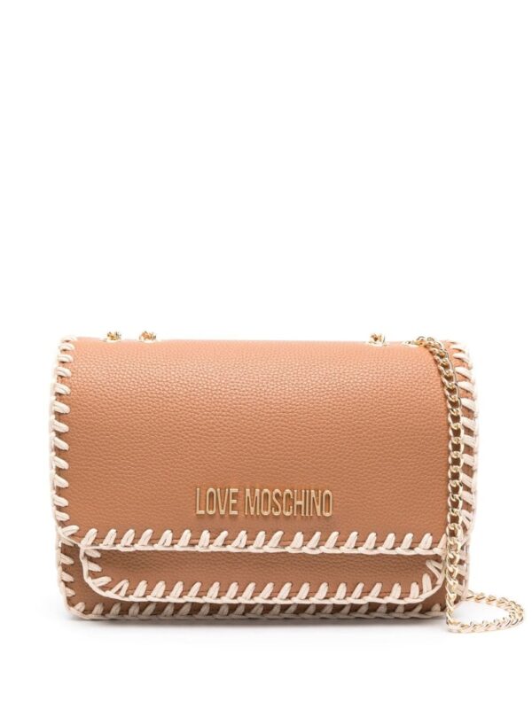 Love Moschino logo-lettering grained shoulder bag