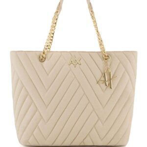 Armani Exchange logo-plaque quilted tote bag