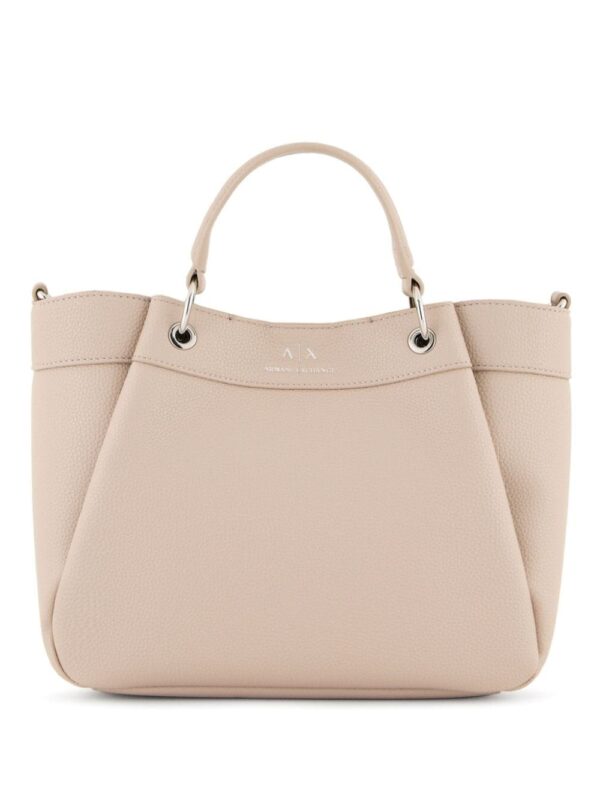 Armani Exchange logo-stamp pebble-texture tote bag