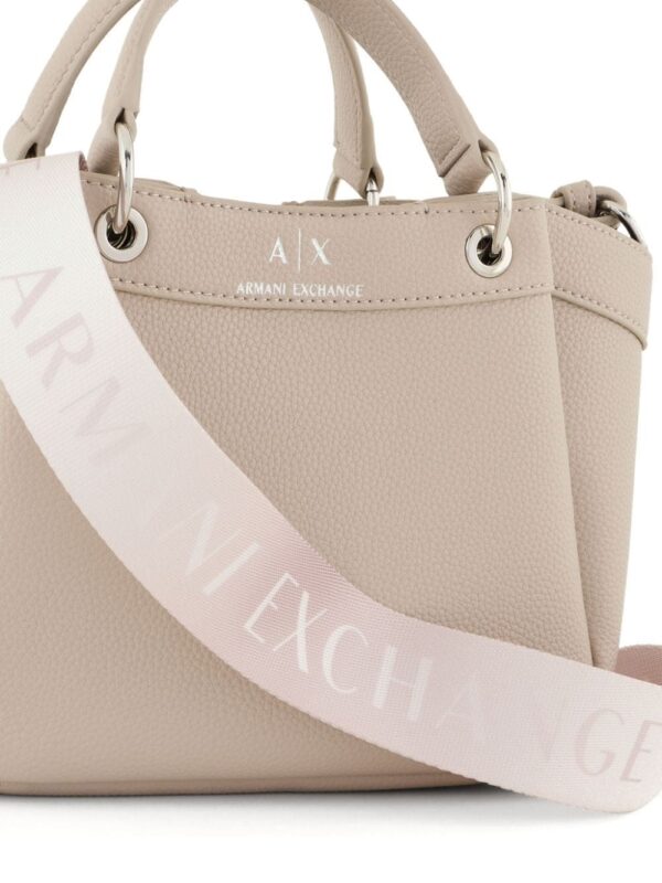 Armani Exchange logo-stamp pebble-texture tote bag - Image 5