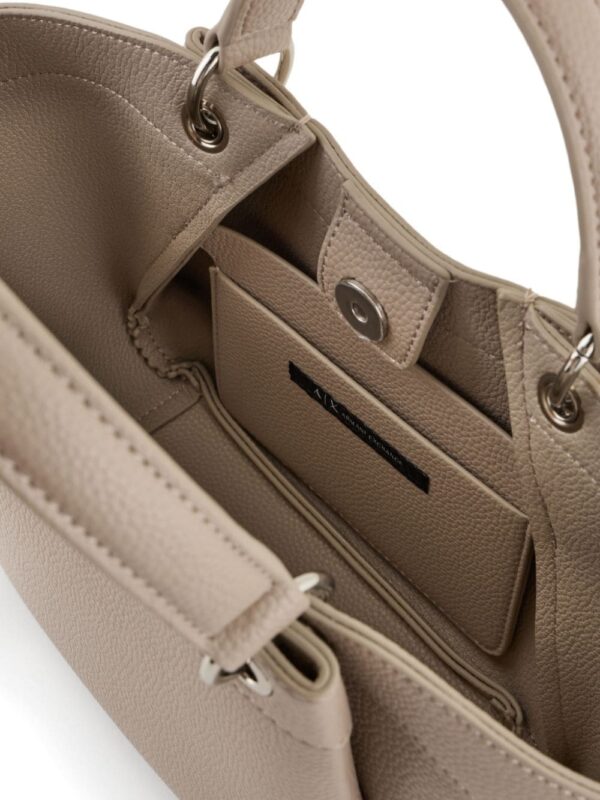 Armani Exchange logo-stamp pebble-texture tote bag - Image 4
