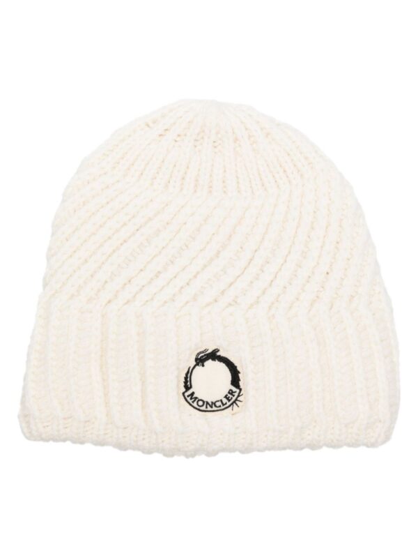 Moncler logo-patch ribbed beanie