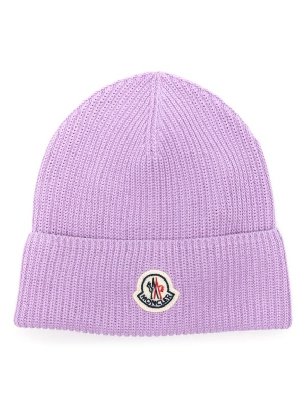 Moncler logo-patch cotton beanie