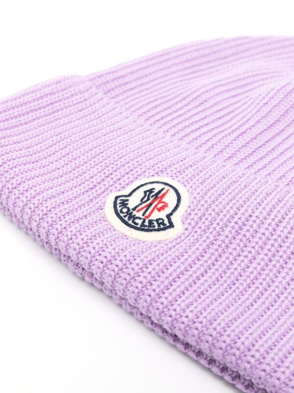 Moncler logo-patch cotton beanie - Image 2