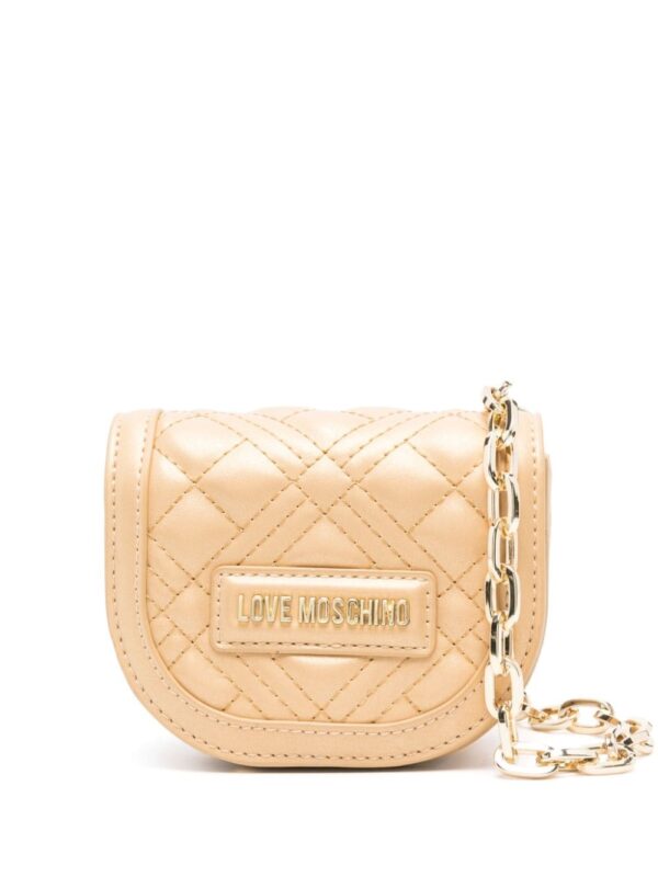 Love Moschino glitter-embellished quilted mini bag