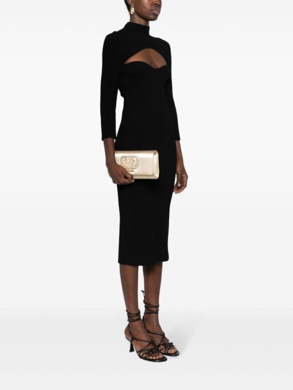 Love Moschino logo-plaque satin clutch bag - Image 2