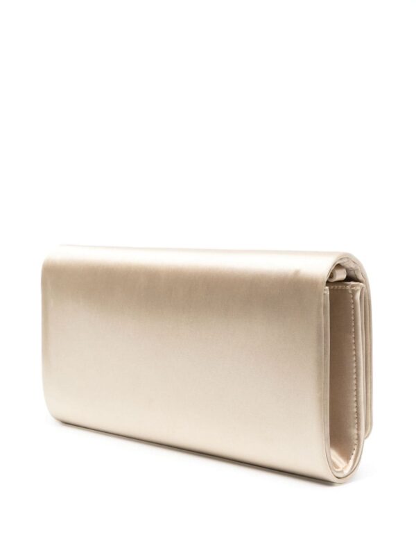 Love Moschino logo-plaque satin clutch bag - Image 3