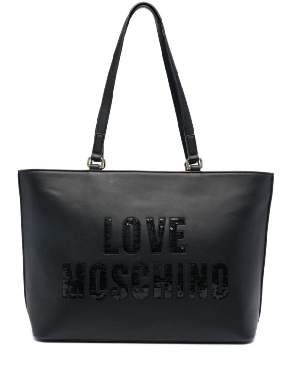 Love Moschino sequin-logo detail tote bag