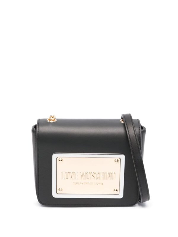 Love Moschino logo-plaque leather cross body bag