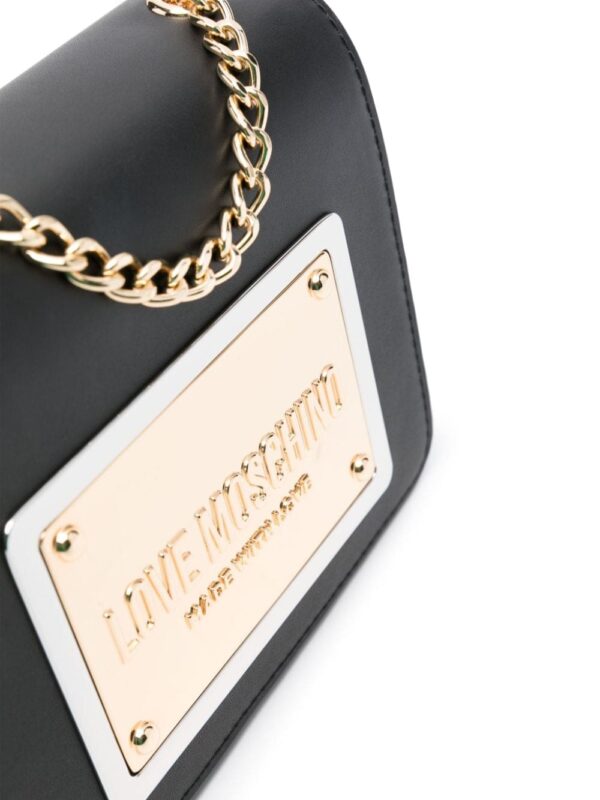 Love Moschino logo-plaque leather cross body bag - Image 3